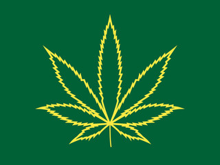Marijuana or cannabis vector leaf medicinal plant icon