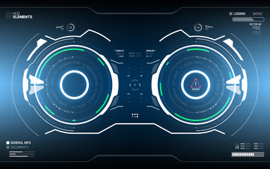 Sci-Fi Concept HUD Interface Screen. Virtual Reality View Display. Hologram Technology
