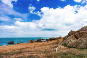 Seaside, empty beach