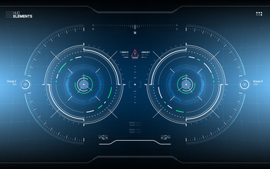 Obraz premium Sci-Fi Concept HUD Interface Screen. Virtual Reality View Display. Hologram Technology