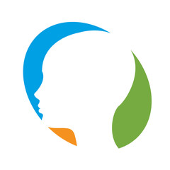 vector icon with head profile