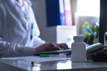 Fake doctor, quack or charlatan in hospital office. Medical crime, illegal health care, insurance...
