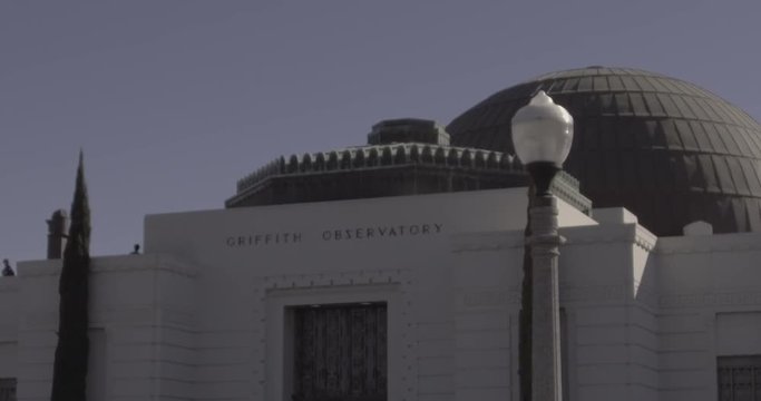 Griffith Observatory - Tracking Towards Main Entrance Sign 