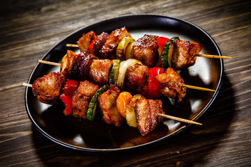 Shish kebabs - grilled meat and vegetables