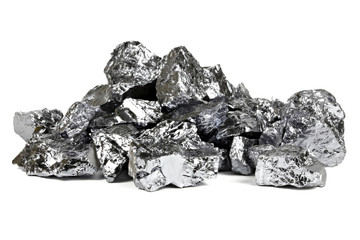 high purity polycrystalline silicon from Freiberg/ Germany isolated on white background - obrazy, fototapety, plakaty