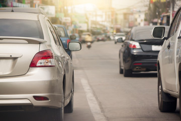 Cars on the road heading towards the goal of the trip. tourism And Race car.