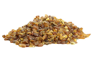 amber stones isolated on white background