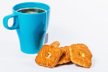 Breakfast on a white background. Isolated