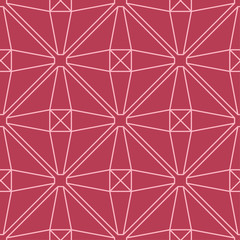 Red geometric print. Seamless pattern