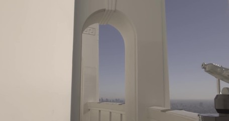 Tracking Through The Archways At The Observatory Overlooking Downtown Los Angeles - Powered by Adobe
