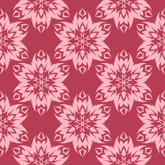 Cherry pink floral seamless pattern