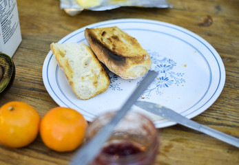Artisanal toast on plate
