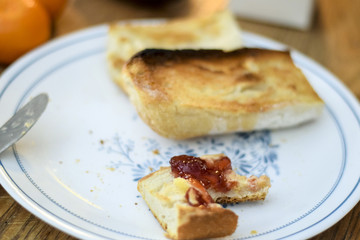 Artisanal toast on plate