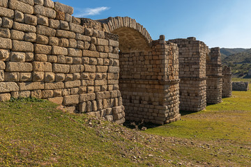 Ancient Roman bridge of Alconetar,  located in Extremadura. Spain.