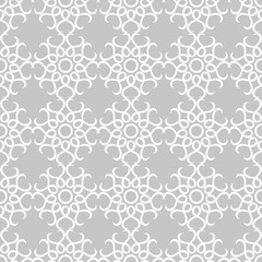White floral seamless pattern on gray background - 191761177
