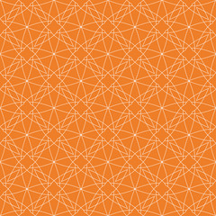 Orange geometric ornament. Seamless pattern