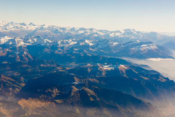 View from the window airplane at Switzerland