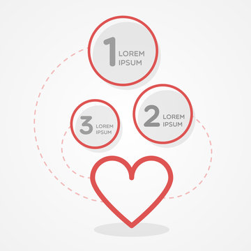 Love infographic. Flat design, vector illustration