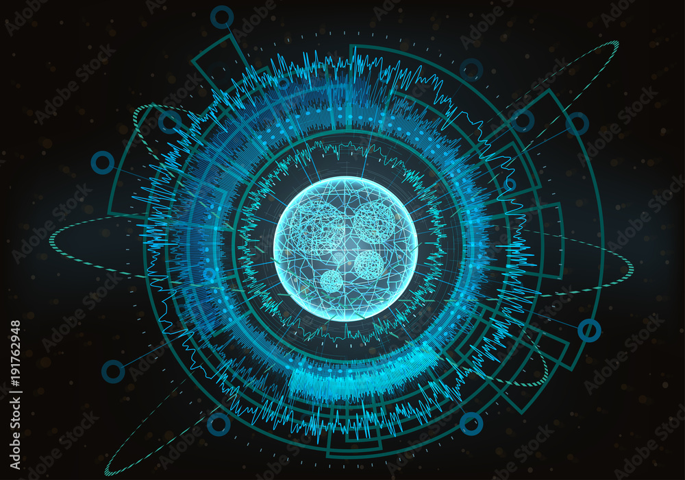 Aufkleber futuristic circle. hud ui. main element