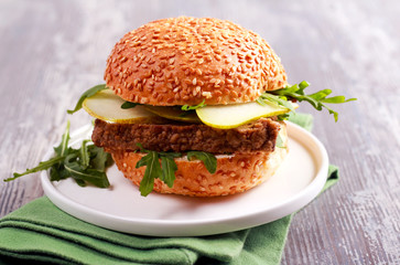 Liver, pear and rocket sandwich