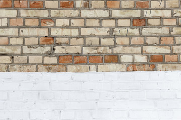 Beautiful Brick background, The wall made of multi-colors bricks.