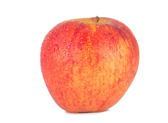 Fresh red apple with water drops
