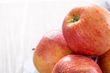 Closeup of fresh red apples