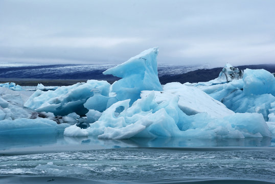 floe from the Vatnajokull glacier in Iceland