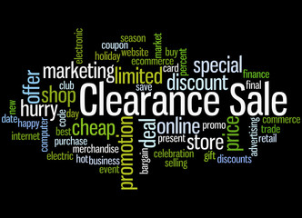 Clearance sale word cloud concept 3