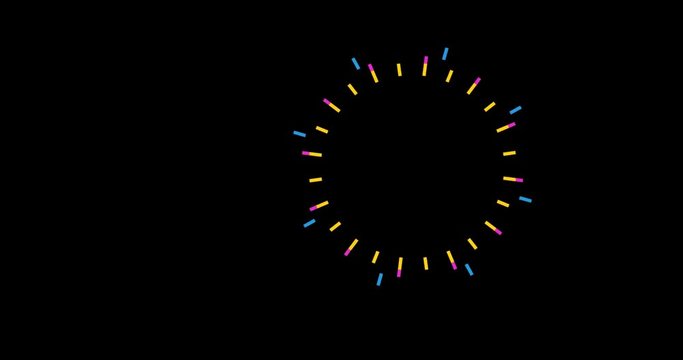 Flat motion graphic firework in PNG format with alpha transparency channel background. Happy celebration design.