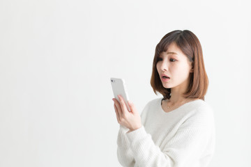 Naklejka premium カジュアルポートレート・白バック