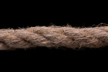Jute rope on a black background