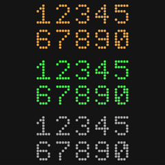 Fototapeta premium Digital numbers. Colored signs on black background
