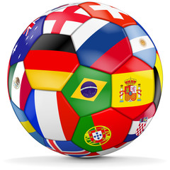 Naklejka premium Fussball mit verschiedenen Ländern - soccer ball with different countries