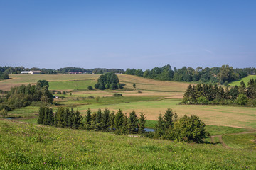 Fototapeta na wymiar Rural landscape in Cassubia region of Poland