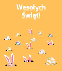 Happy easter image vector. Modern happy Easter background with bunny. Template Easter greeting card, vector.