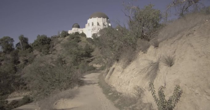 Griffith Observatory - Tracking Towards Building Along A Hiking Path