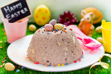 Chocolate cottage cheese dessert for Easter
