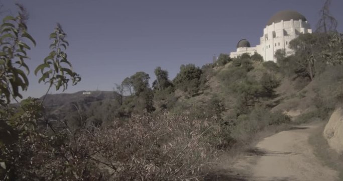 Griffith Observatory - Tracking Towards Building Along A Hiking Path