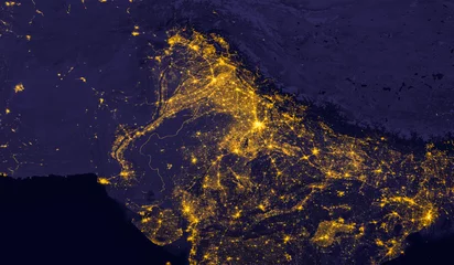 Fototapeten India lights during night as it looks like from space. Elements of this image are furnished by NASA © wael