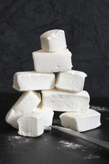 White homemade marshmallow