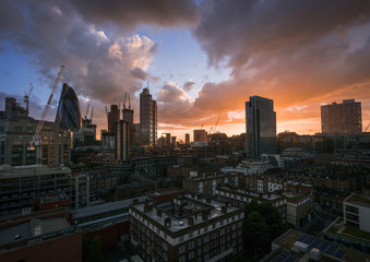 Fototapeta na wymiar London sunset Orange