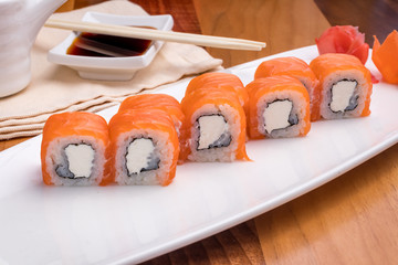 Philadelphia roll with salmon
