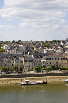 View over Angers skyline, Maine et Loire, France, Europe