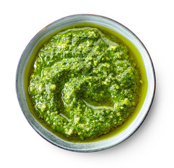 bowl of basil pesto