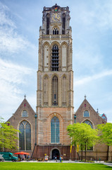 Fototapeta na wymiar Sint-Laurenskerk (Saint Lawrence church) a medieval church on Grotekerkplein square in Rotterdam, The Netherlands