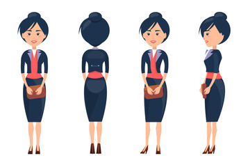 Fototapeta premium Beuaty Woman in Cute Suit Vector Illustration