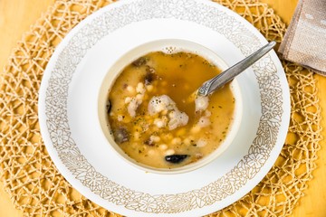 Dense bean soup.