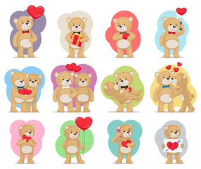 I Love You and Me Teddy Bears Vector