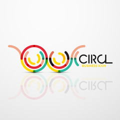 Abstract swirl lines symbol, circle logo icon